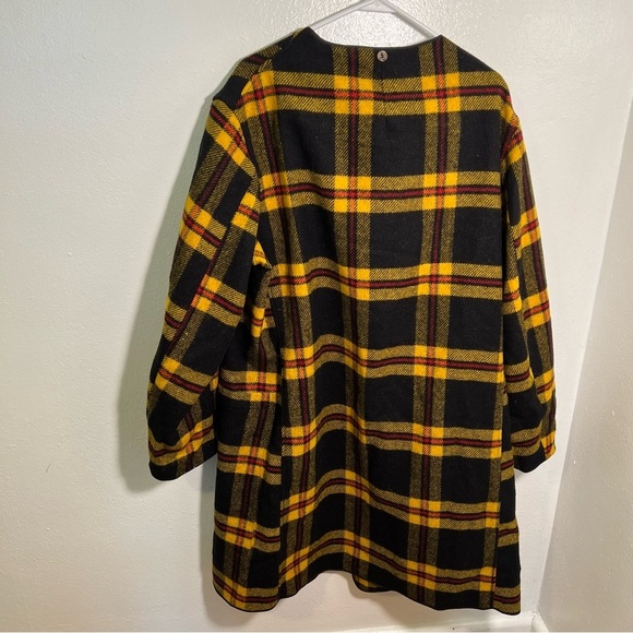 Vintage Zero King Full Zip Wool Coat Jacket Yellow Plaid 44L - Picture 14 of 14